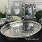 Preview: Galerie Tablett Metall Silber Deko Edel Barock Oval Luxus Premium